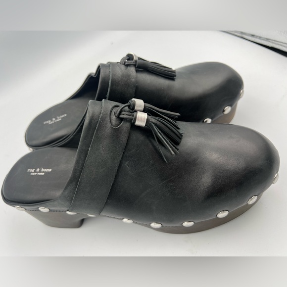 Rag & Bone Women’s Black Suede Fur Lined Clogs Size 7 main image 1